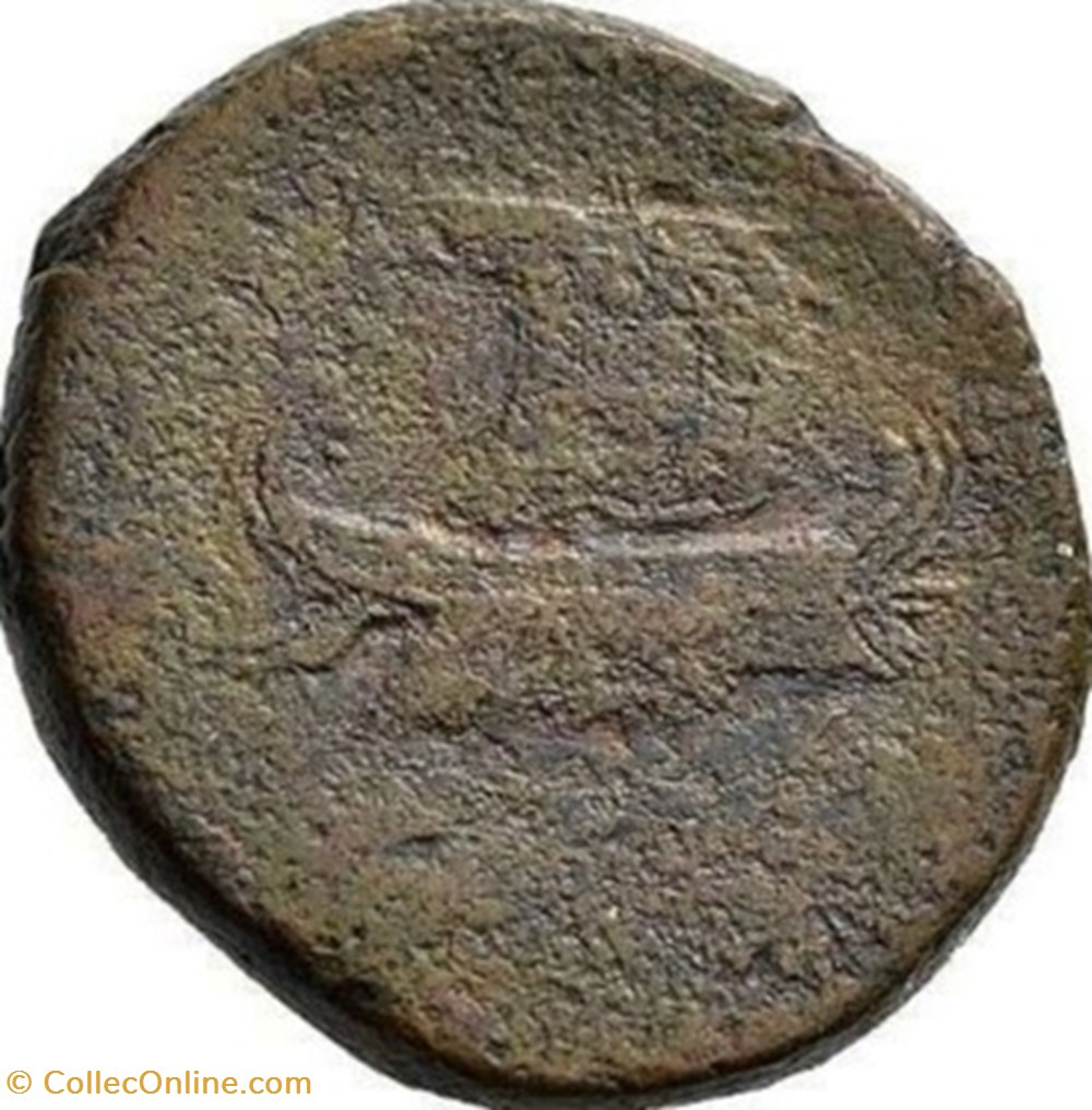 Marcus Antonius ACHAEA Æ Tressis (Γ), Fleet coinage coins ancient romans imperial and republican marcus antonius achaea tressis fleet coinage