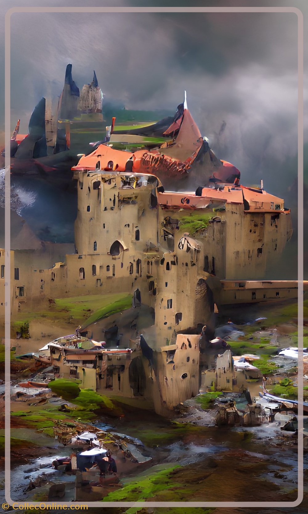 art antiquites peintures dessins ville medieval