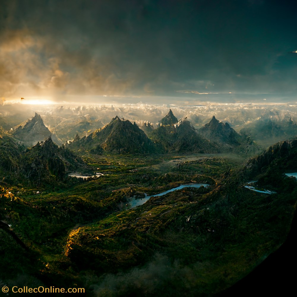 Middle earth antiquites peintures dessins laurentg middle earth flyby birdperspective hyper realistic ama a86e01f8 dbbd 4ba6 ac4b e503abe52ed4