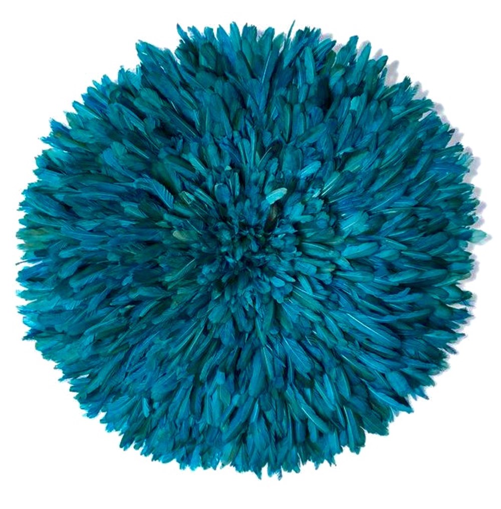 Juju-hat-bleu-canard art antiquites africain juju hat bleu canard