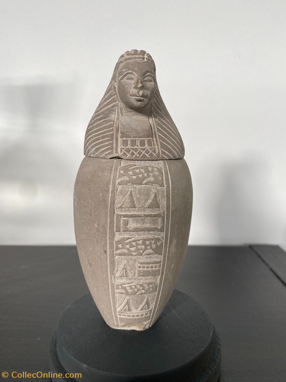 art antiquites vase canope a tete de pharaon