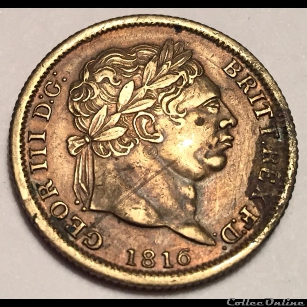 George III Shilling 1816. Contemporary Brass Forgery With