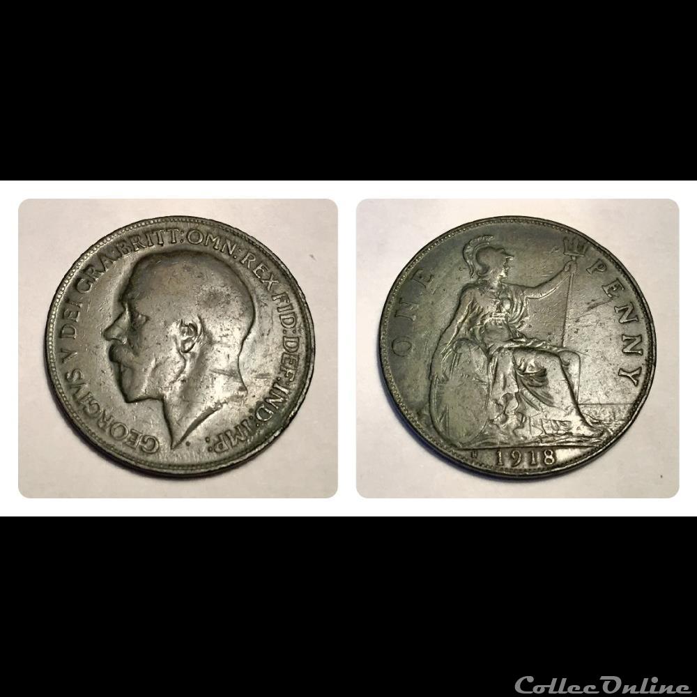 George V Penny 1918 with "H" Heaton mint mark coin world united kingdom george v penny 1918 with h heaton mint mark
