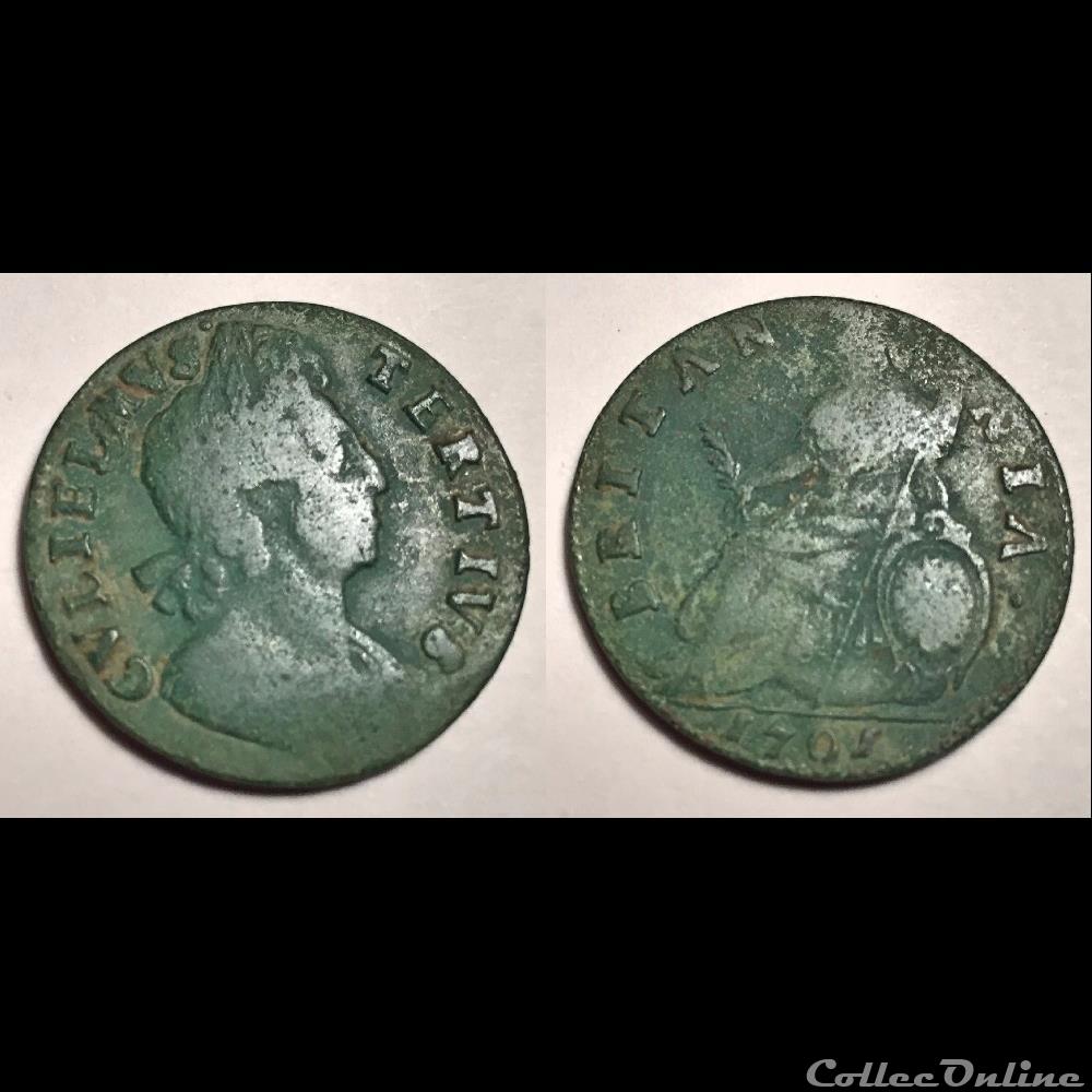 William III Halfpenny. 1701. Error in reverse legend. coin world united kingdom william iii halfpenny 1701 error in reverse legend