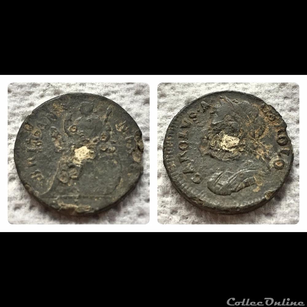 Charles II Tin Farthing 1684 coin world united kingdom charles ii tin farthing 1684