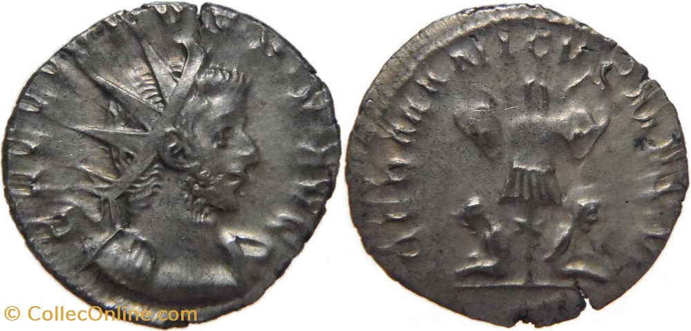 monnaies antiquite av jc romaines republicaines imperiales autre romaine 257 258 gallien antoninien au revers germanicus frappe a treves