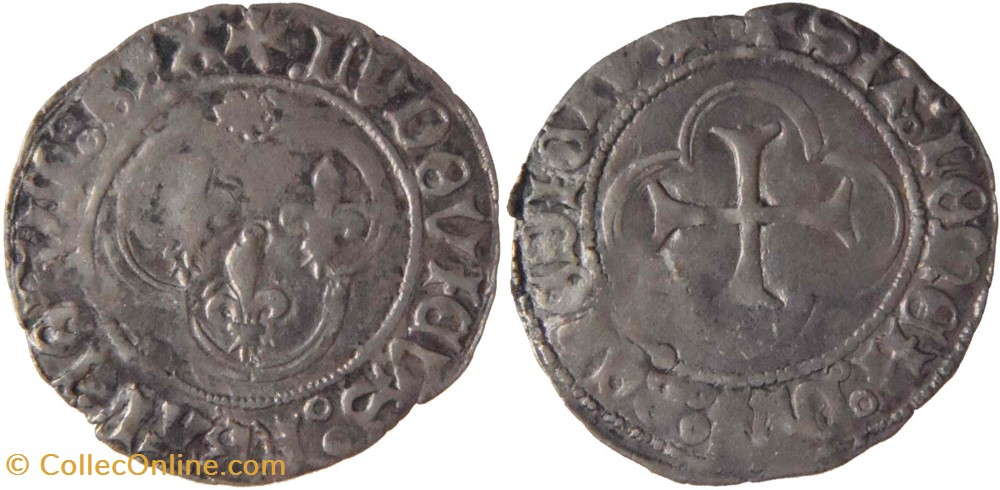 Mâcon ? 1475-1483 blanc au soleil au nom de Louis XI, émission non officielle, variété monnaies europe medievale france royales macon 1475 1483 blanc au soleil au nom de louis xi emission non officielle variete