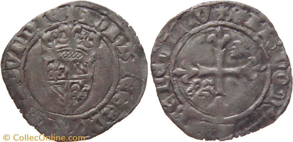 Saint Laurent-lès-Chalon 1419-08 à 09 gros au nom de Jean-sans-Peur monnaies france feodales saint laurent les chalon 1419 08 a 09 gros au nom de jean sans peur