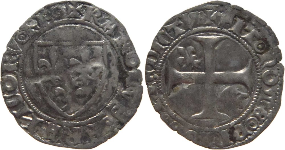 7/- Troyes 1389 petit-blanc "demi-guénar" 2è ém. au nom de Charles VI monnaies europe medievale france royales 7 troyes 1389 petit blanc demi guenar 2e em au nom de charles vi
