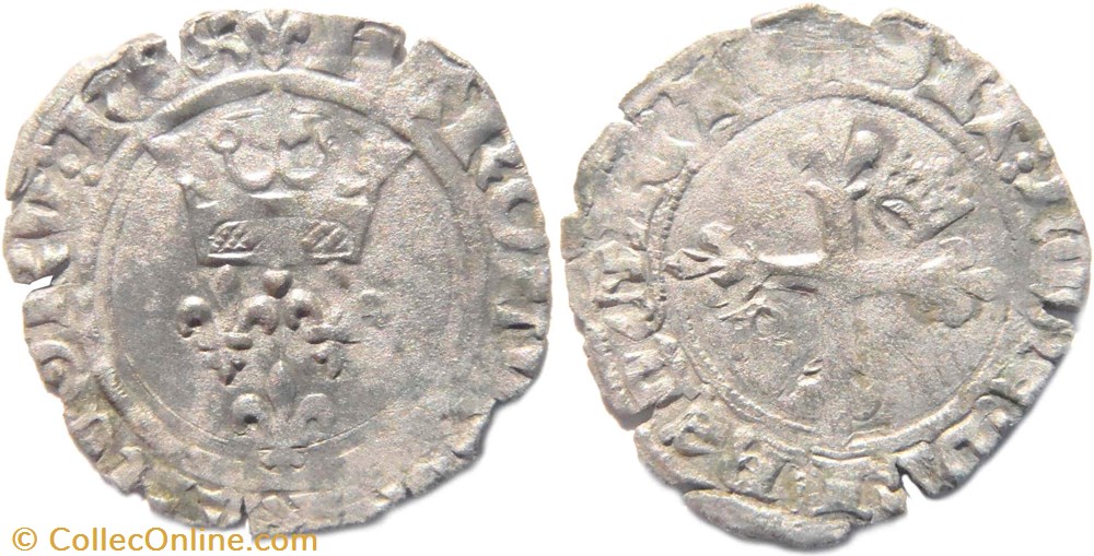 Chalon-sur-Saône 1419-08 gros dit "florette" inédit hybride au nom de Charles VI monnaies europe medievale france feodales chalon sur saone 1419 08 gros dit florette inedit hybride au nom de charles vi