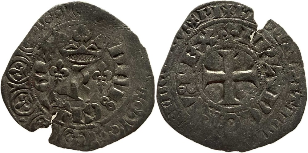 Mâcon 1365-04 à 1385-02 blanc au "K" au nom de Charles V monnaies europe medievale france royales macon 1365 04 a 1385 02 blanc au k au nom de charles v