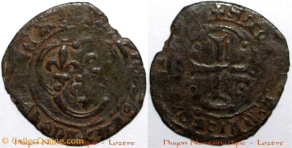 Mâcon ? 1476-1483 double tournois 2è type au nom de Louis XI, émission non officielle monnaies europe medievale france royales macon 1476 1483 double tournois 2e type au nom de louis xi emission non officielle