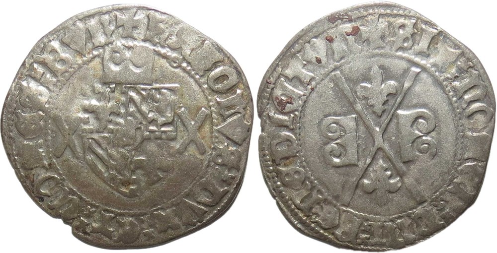monnaies europe medievale france feodales auxonne 1474 1477 gros a la croix de saint andre au nom de charles le temeraire