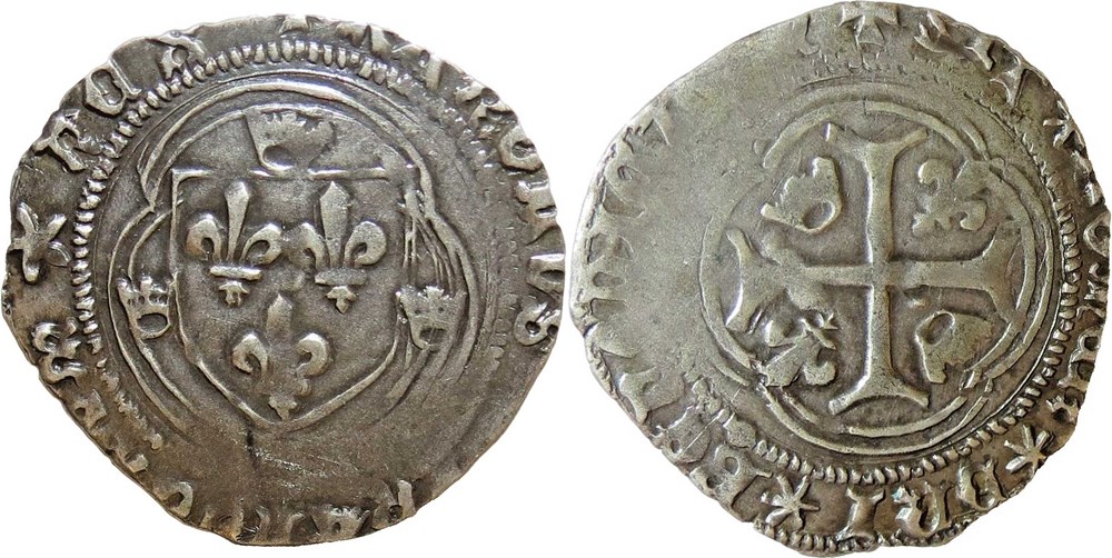 Mâcon ? 1488-04 douzain au nom de Charles VIII, émission non officielle monnaies europe medievale france royales macon 1488 04 douzain au nom de charles viii emission non officielle