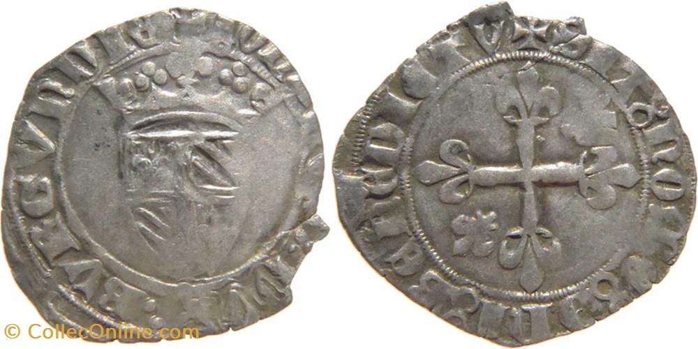 Auxonne 1419-01 à 04 gros au nom de Jean-sans-Peur variété inédite aux meubles inversés monnaies europe medievale france feodales auxonne 1419 01 a 04 gros au nom de jean sans peur variete inedite aux meubles inverses