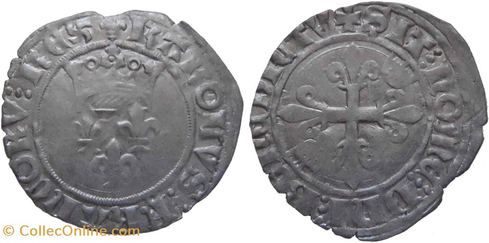 Chalon-sur-Saône 1420 01 à 04 gros dit "florette" au nom de Charles VI monnaies europe medievale france feodales chalon sur saone 1420 01 a 04 gros dit florette au nom de charles vi