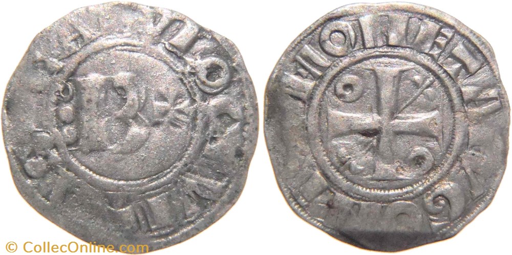 Chalon-sur-Saône 1143-1240 ? petit denier immobilisé au nom de Hugues II monnaies europe medievale france feodales chalon sur saone 1143 1240 petit denier immobilise au nom de hugues ii