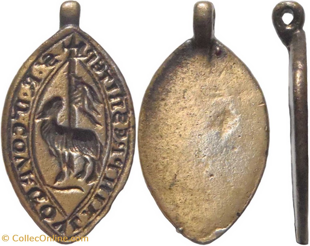 7/- Corgoloin 1350-1500 matrice de sceau de la curie monnaies europe medievale france feodales 7 corgoloin 1350 1500 matrice de sceau de la curie
