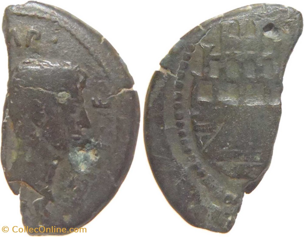 Vienne -36 Jules-César et Octave demi-dupondius ou as à la proue de galère monnaies antiquite jc ap romaines provinciales vienne 36 jules cesar et octave demi dupondius ou as a la proue de galere