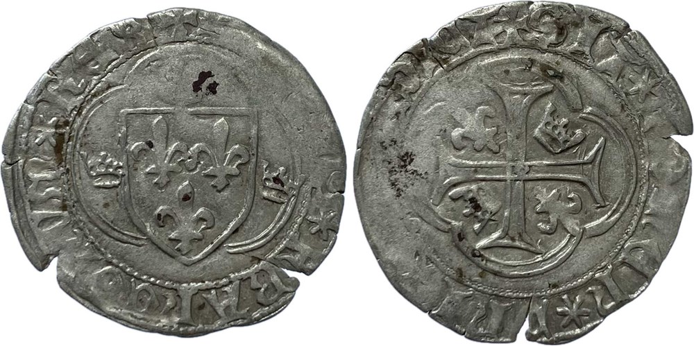 Mâcon ? 1488-04 douzain au nom de Charles VIII, variété BeneDICT et croix, émission non officielle monnaies europe medievale france royales macon 1488 04 douzain au nom de charles viii variete benedict et croix emission non officielle