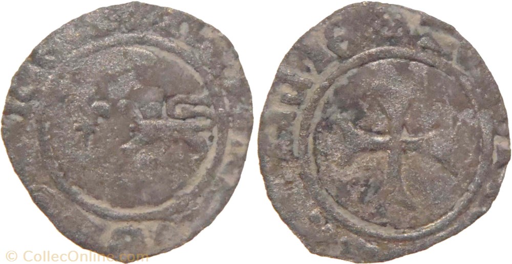 monnaies europe medievale france royales auxerre 1422 1435 denier au nom henri vi angleterre