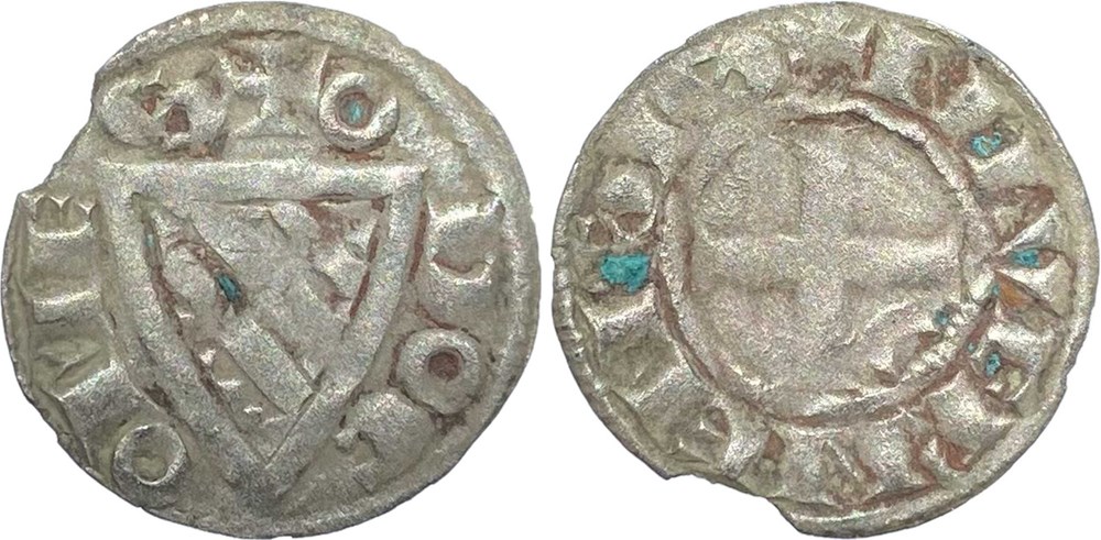 monnaies europe medievale france feodales nevers comte de 1254 1262 denier au nom de eudes de bourgogne dit de nevers