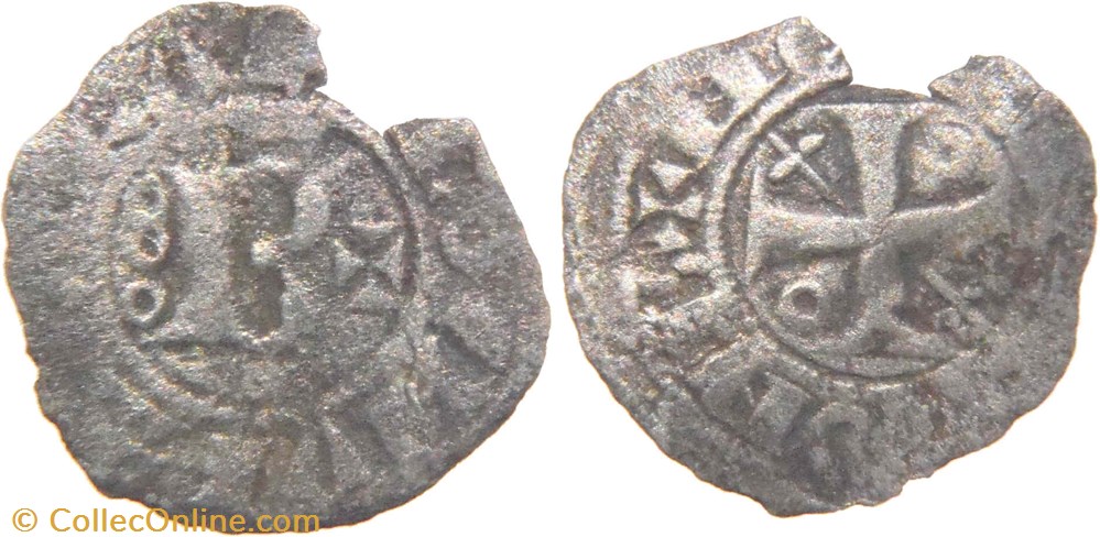 Chalon-sur-Saône 1143-1240 ? obole immobilisée variété au nom de Hugues II monnaies europe medievale france feodales chalon sur saone 1143 1240 obole immobilisee variete au nom de hugues ii