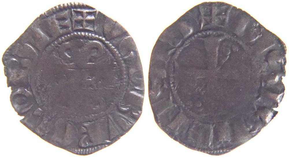 monnaies europe medievale france feodales dijon 1218 1272 denier inedit aux legendes fautives avers et revers au nom de hugues iv