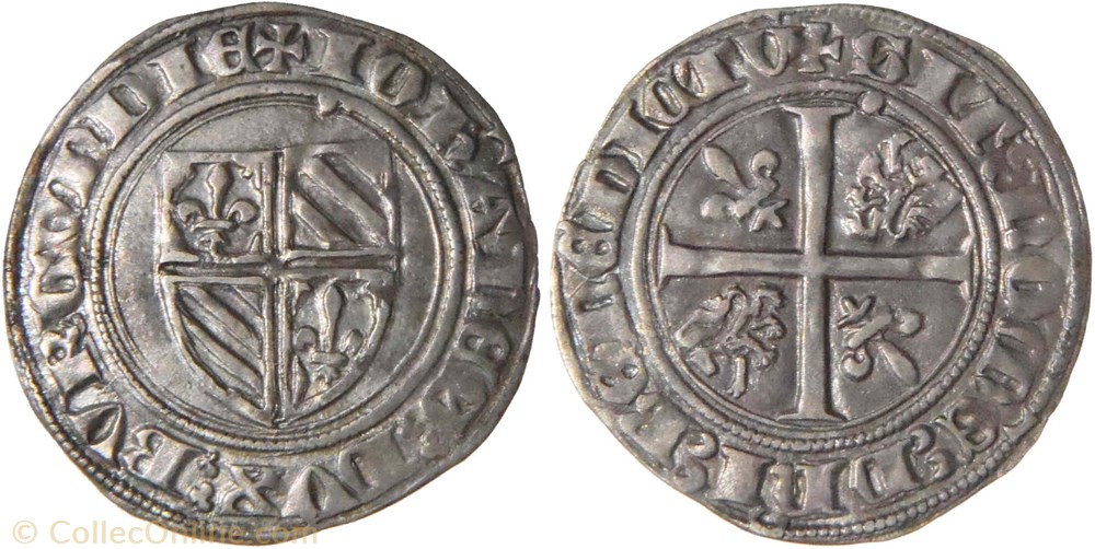 monnaies europe medievale france feodales auxonne 1412 grand blanc au nom de jean sans peur