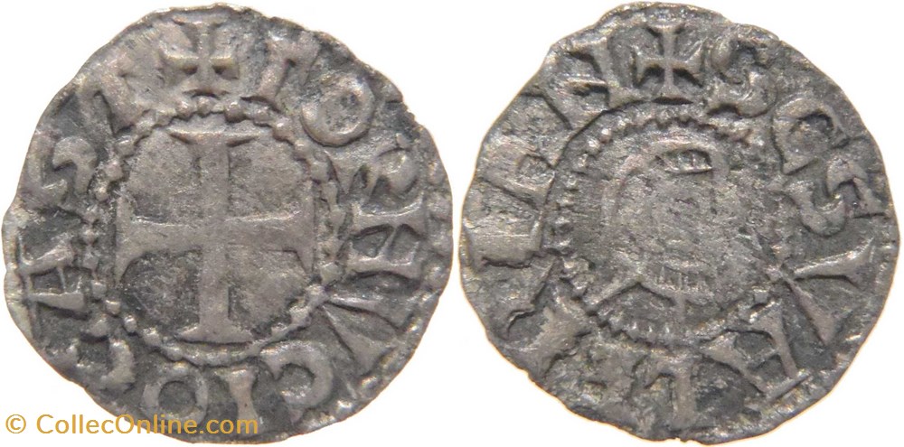 Abbaye de Tournus 1115-1240 denier au nom de Saint Valérien de type 3 immobilisé à légendes longues monnaies europe medievale france feodales abbaye de tournus 1115 1240 denier au nom de saint valerien de type 3 immobilise a legendes longues