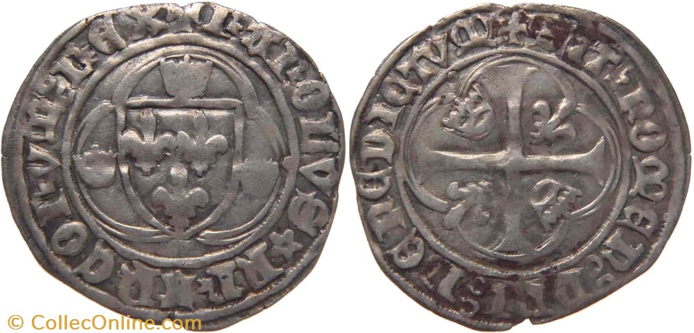 Dijon 1460 blanc à la couronne ducal variété au nom de Charles VII monnaies france feodales dijon 1460 blanc a la couronne ducal variete au nom de charles vii