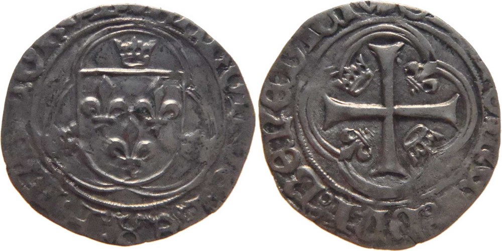 monnaies europe medievale france royales dijon 1488 04 douzain blanc aux couronnelles cantonnement inverse au nom de charles viii
