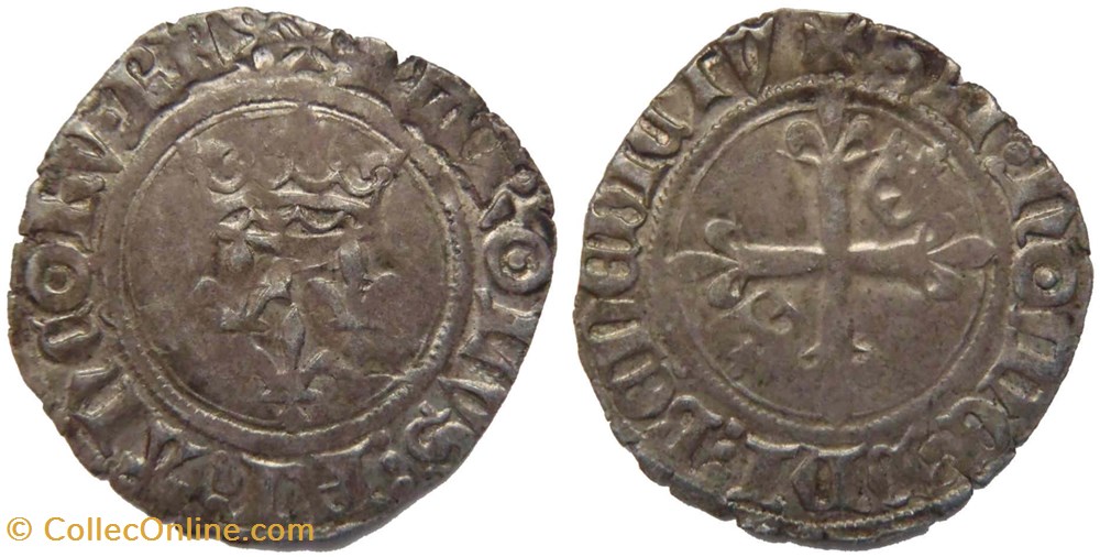 monnaies europe medievale france feodales macon 1419 3 gros dit florette 4e emission ducale jean sans peur au nom de charles vi