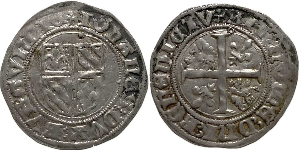 Auxonne 1412-1416 grand blanc au nom de Jean-sans-Peur monnaies europe medievale france feodales auxonne 1412 1416 grand blanc au nom de jean sans peur