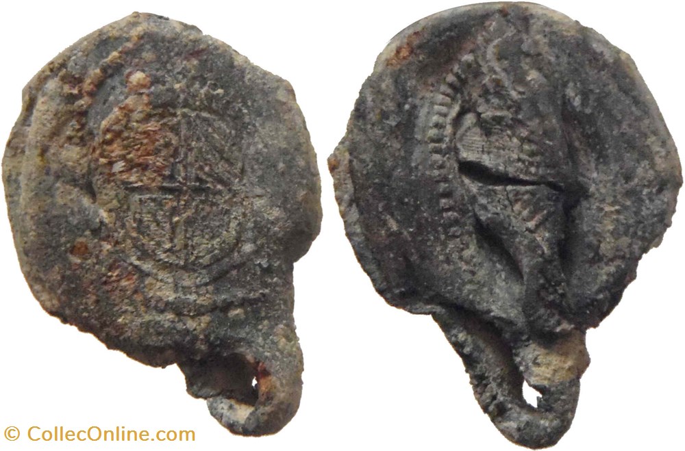 10/- Dijon 1600-1800 plomb de scellé de marchand monnaies paranumismatique jetons poids 10 dijon 1600 1800 plomb de scelle de marchand