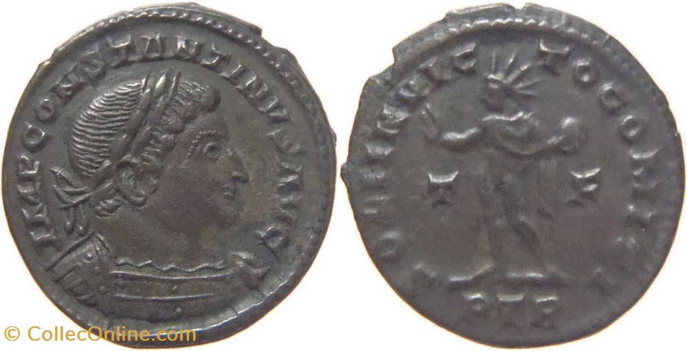 monnaies antiquite av jc romaines republicaines imperiales autre romaine 310 313 constantin 1er follis au revers sol frappe a treves