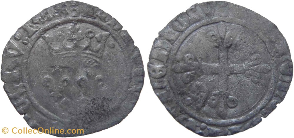 Chalon-sur-Saône 1420-06 à 1421-10 gros dit "florette" au nom de Charles VI monnaies europe medievale france feodales chalon sur saone 1420 06 a 1421 10 gros dit florette au nom de charles vi