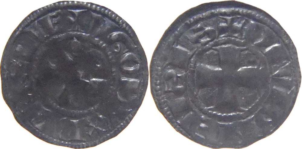 Dijon 1162-1192 denier variété nouvelle avec 0 longues avers et revers au nom de Hugues III monnaies europe medievale france feodales dijon 1162 1192 denier variete nouvelle avec 0 longues avers et revers au nom de hugues iii