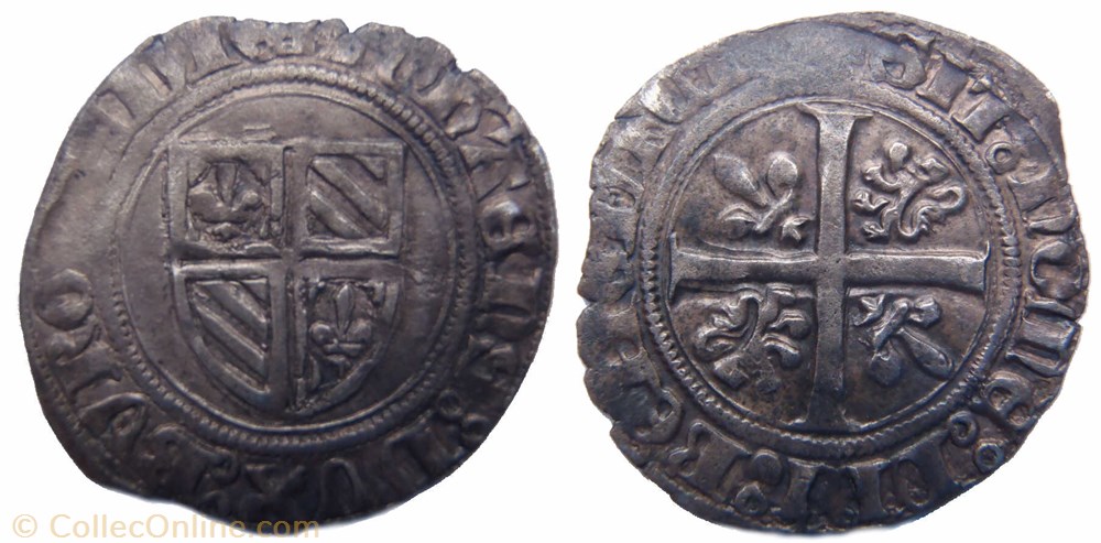 monnaies europe medievale france feodales auxonne 1404 1406 grand blanc faute au nom de jean sans peur