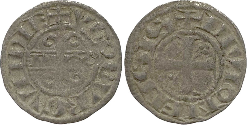 Dijon 1218-1272 denier au nom de Hugues IV monnaies europe medievale france feodales dijon 1218 1272 denier au nom de hugues iv