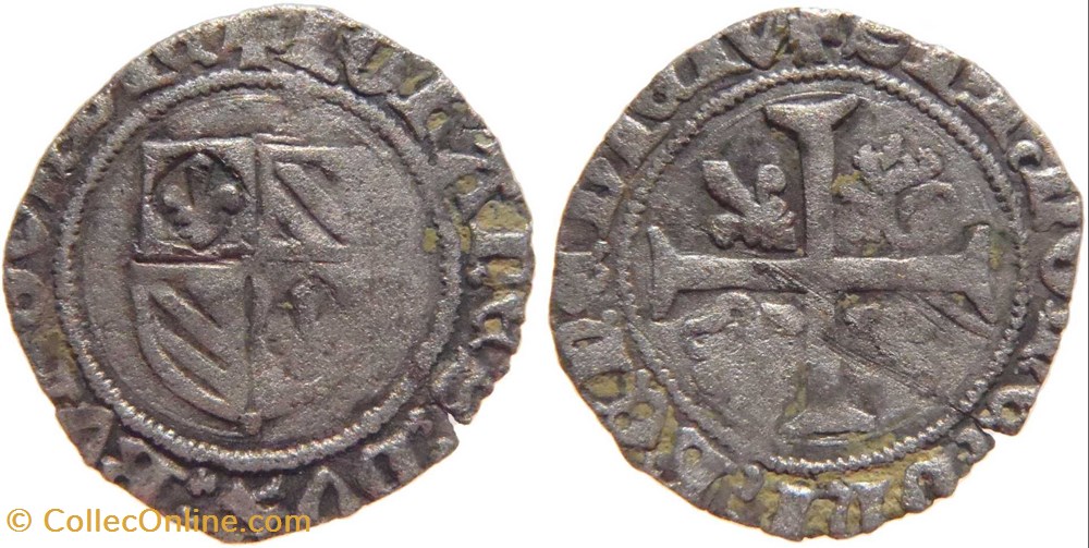 Saint Laurent-lès-Chalon 1418 grand blanc au nom de Jean-sans-Peur sur un coin de droit d'Auxonne monnaies france feodales saint laurent les chalon 1418 grand blanc au nom de jean sans peur sur un coin de droit auxonne