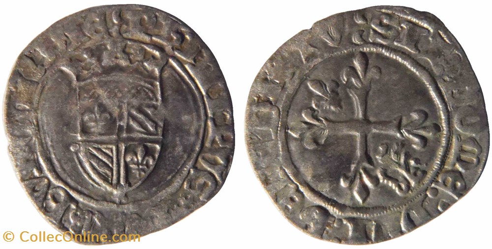Cuisery 1420-05 à 1421-10 gros inédit au profit d'Auxonne au nom de Philippe-le-Bon monnaies europe medievale france feodales cuisery 1420 05 a 1421 10 gros inedit au profit auxonne au nom de philippe le bon