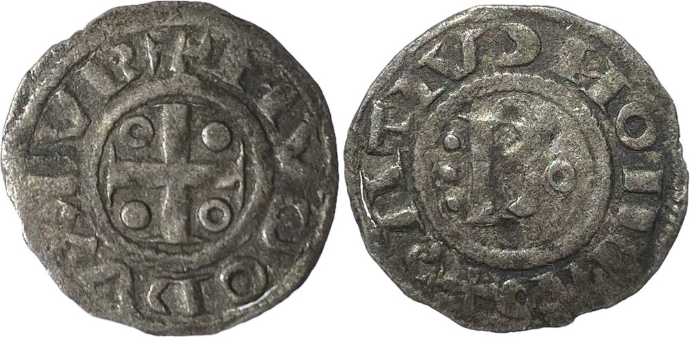 monnaies europe medievale france feodales chalon sur saone 1113 1143 denier au nom du duc de bourgogne hugues ii