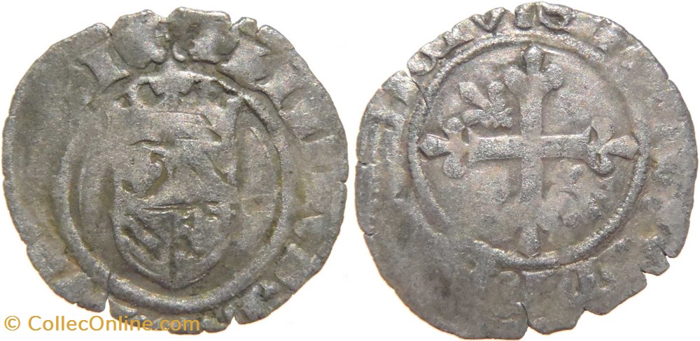 Cuisery 1420-05 à 1421-10 gros à deux "c" superposés initiaux variété au nom de Philippe-le-Bon monnaies europe medievale france feodales cuisery 1420 05 a 1421 10 gros a deux c superposes initiaux variete au nom de philippe le bon