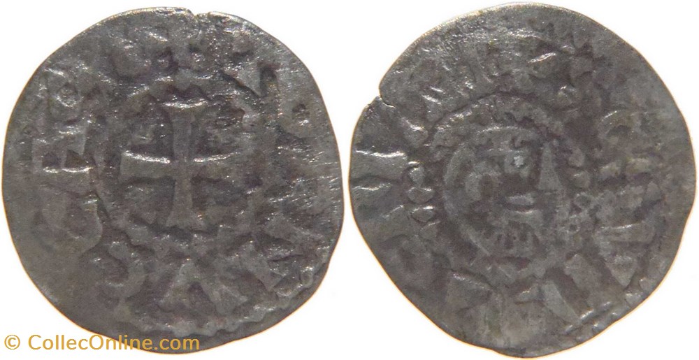 Abbaye de Tournus 1115 au plus tard denier au nom de Saint Valérien de type 2 hybride transitoire monnaies europe medievale france feodales abbaye de tournus 1115 au plus tard denier au nom de saint valerien de type 2 hybride transitoire
