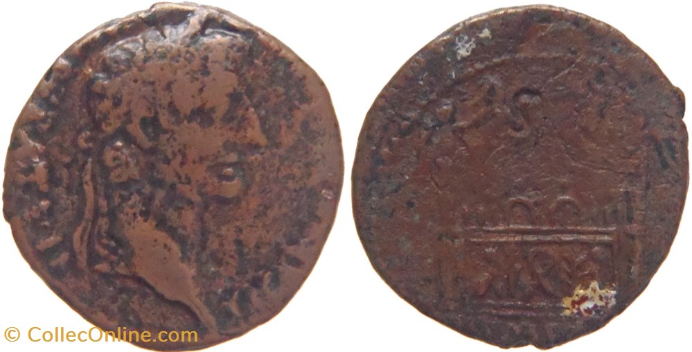 Lyon 12 à 14 Tibère as à l'autel des Gaules monnaies antiques romaines imperiales et republicaines lyon 12 a 14 tibere as a autel des gaules