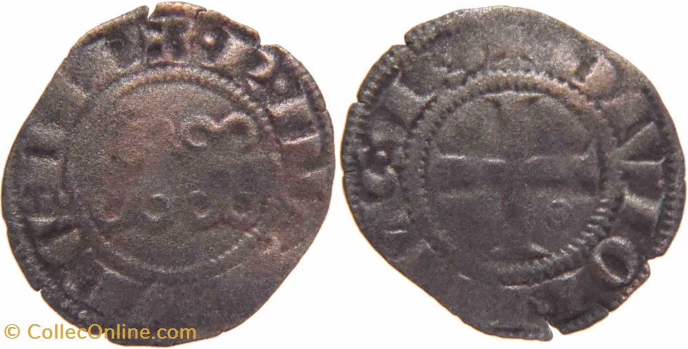Dijon 1284-1300 denier aux deux annilles doubles de Robert II monnaies europe medievale france feodales dijon 1284 1300 denier aux deux annilles doubles de robert ii