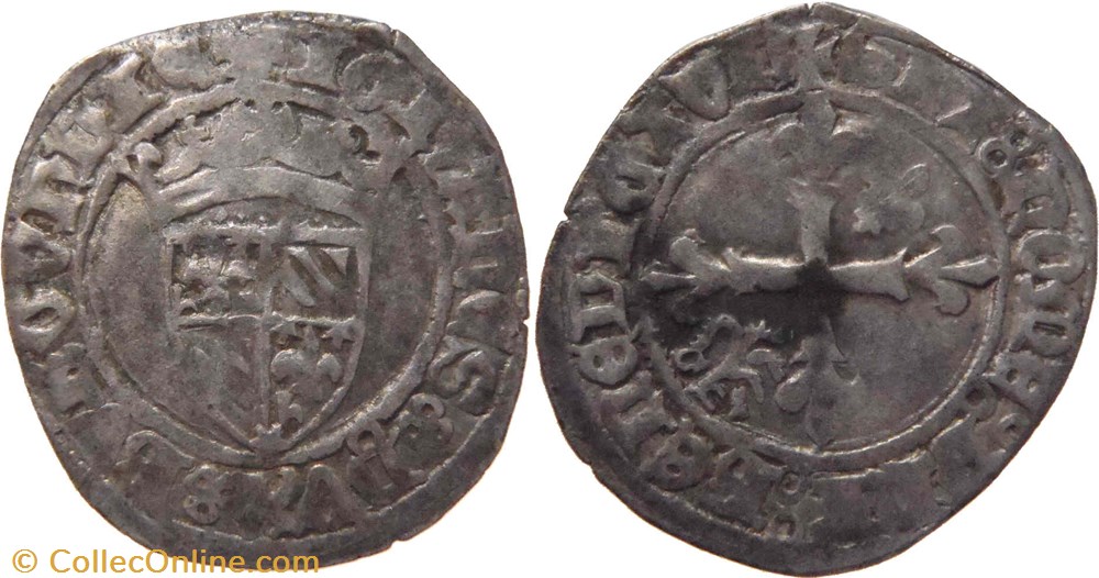 Saint Laurent-lès-Chalon 1419-08 à 09 gros variété de légende de revers au nom de Jean-sans-Peur monnaies france feodales saint laurent les chalon 1419 08 a 09 gros variete de legende de revers au nom de jean sans peur