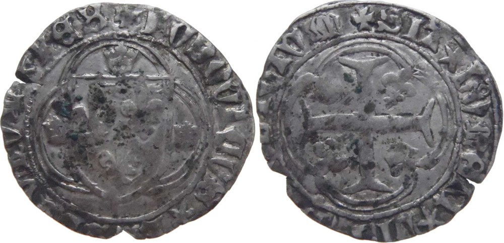 Mâcon ? 1461-1475 blanc aux couronnelles au nom de Louis XI variété inédite, émission non officielle monnaies europe medievale france royales macon 1461 1475 blanc aux couronnelles au nom de louis xi variete inedite emission non officielle