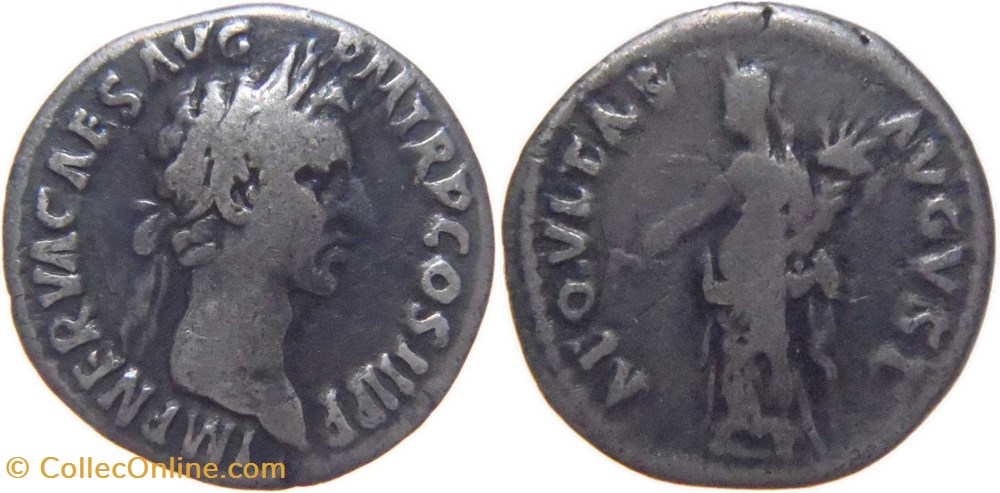 monnaies antiquite av jc romaines republicaines imperiales autre romaine 96 nerva denier au revers equite frappe a rome